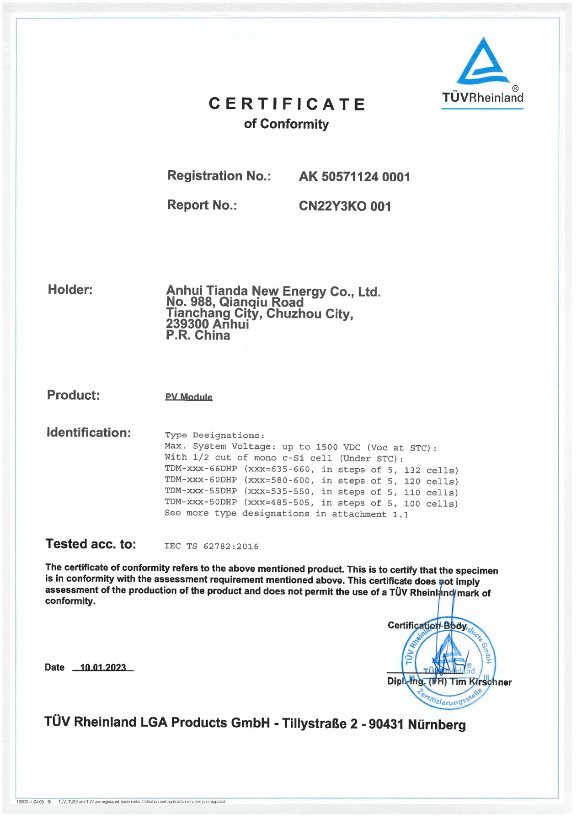 certificate of conformity_tuv rheinland